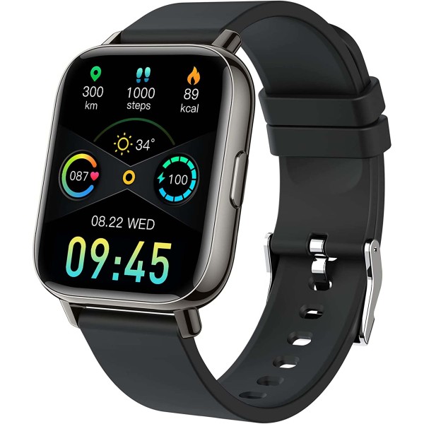 SMARTWATCH OROLOGIO SMART FITNESS IMPERMEABILE IP68 CONTAPASSI UNISEX NERO