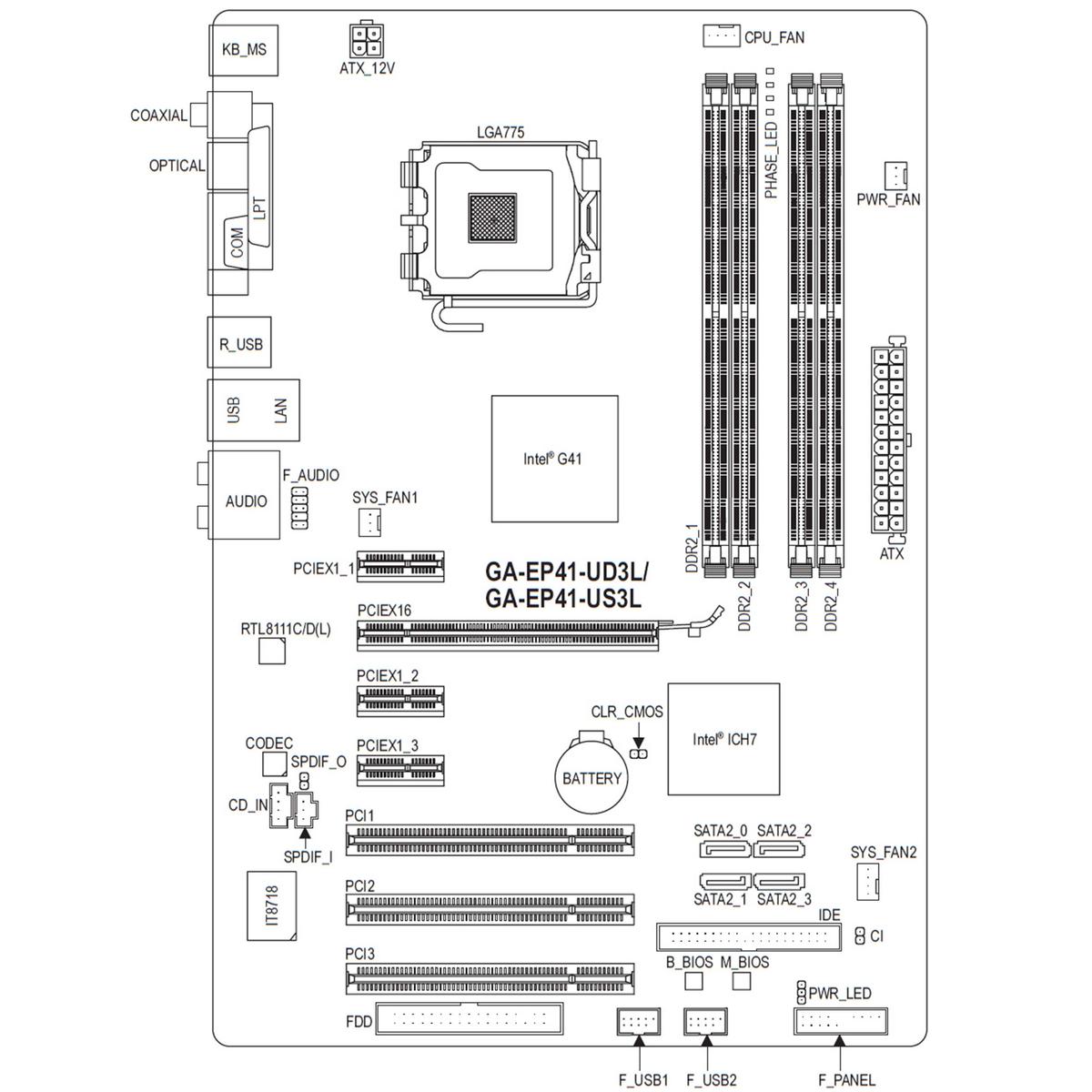 Motherboard Gigabyte GA-EP41-UD3L LGA 775 LGA775 4X DDR2 ATX RS232 Lpt Serial No - Picture 6 of 6