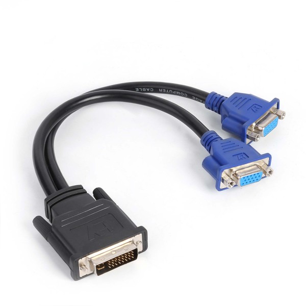 CAVO DUAL VGA SDOPPIATORE 1 MASCHIO A 2 FEMMINE SPLITTER SCHERMO MONITOR