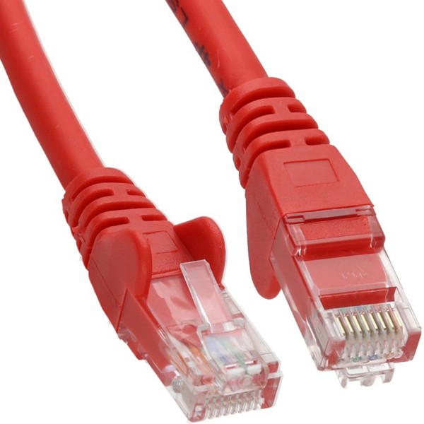 CAVO LAN ETHERNET UTP RJ-45 PATCH DI RETE INTERNET ROSSO 1M 1 METRO PROLUNGA PC