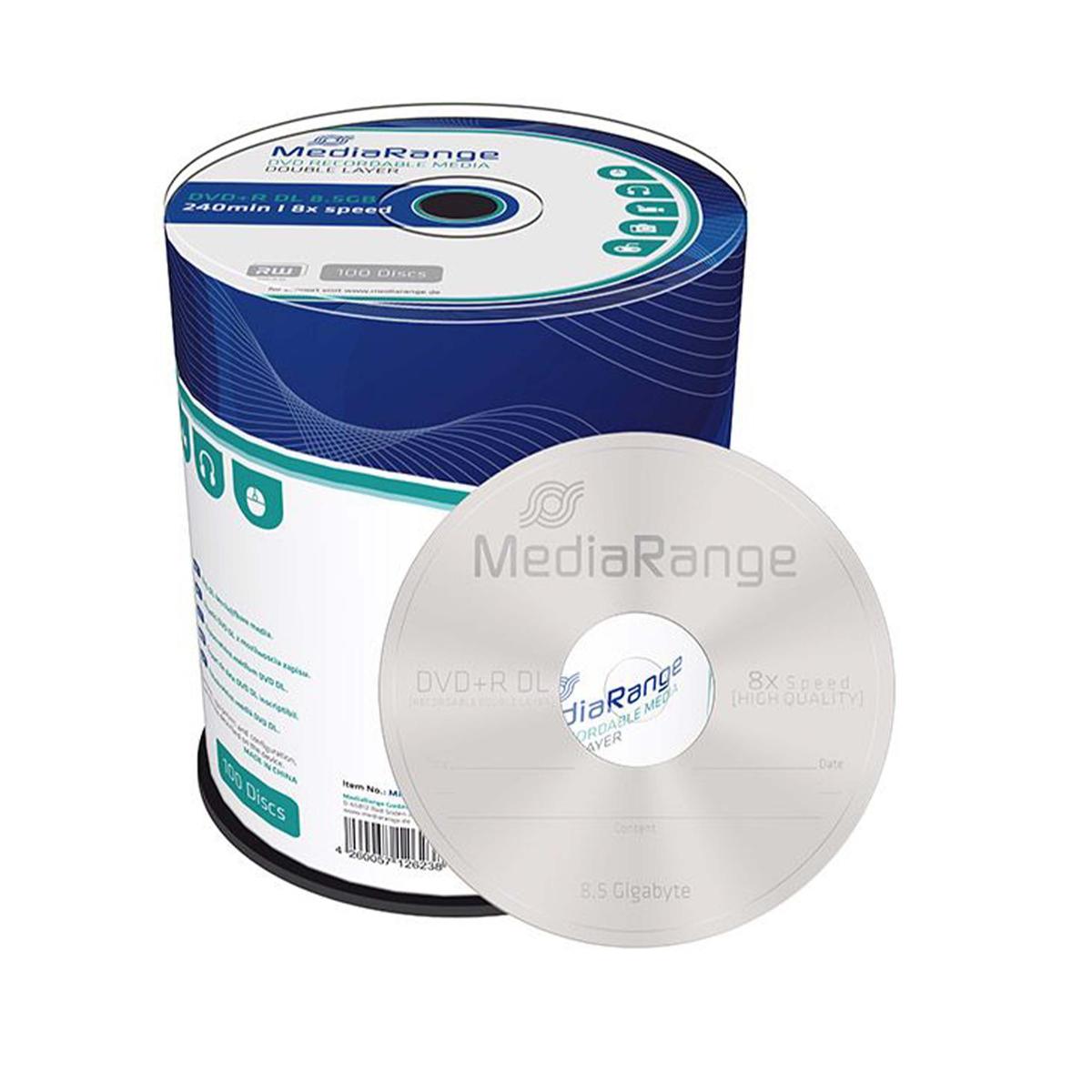 MediaRange Glocke Cake 100 X DVD+R Dual Layer DL 8,5gb 240min 8x_ - Bild 1 von 3