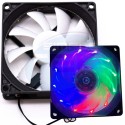 VENTOLA RGB 80MM 8CM DISSIPATORE 3 PIN CASE CABINET TELAIO CHASSIS GAMING PC