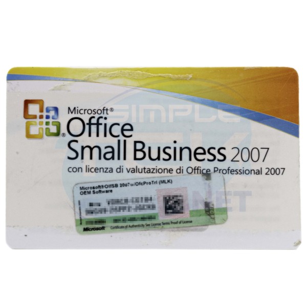 LICENZA ORIGINALE MICROSOFT OFFICE SMALL BUSINESS 2007 – PRODUCT KEY