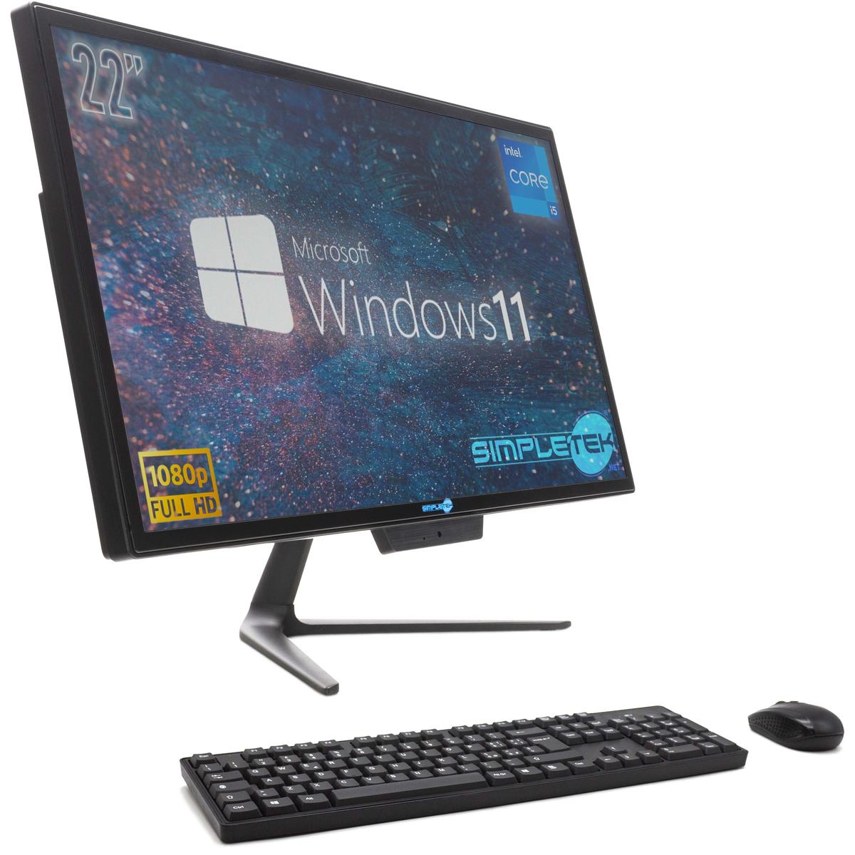 Aio Tout en Un i5 22 " Full HD Windows 11 16GB 2TB Ordinateur de Bureau, Bureau