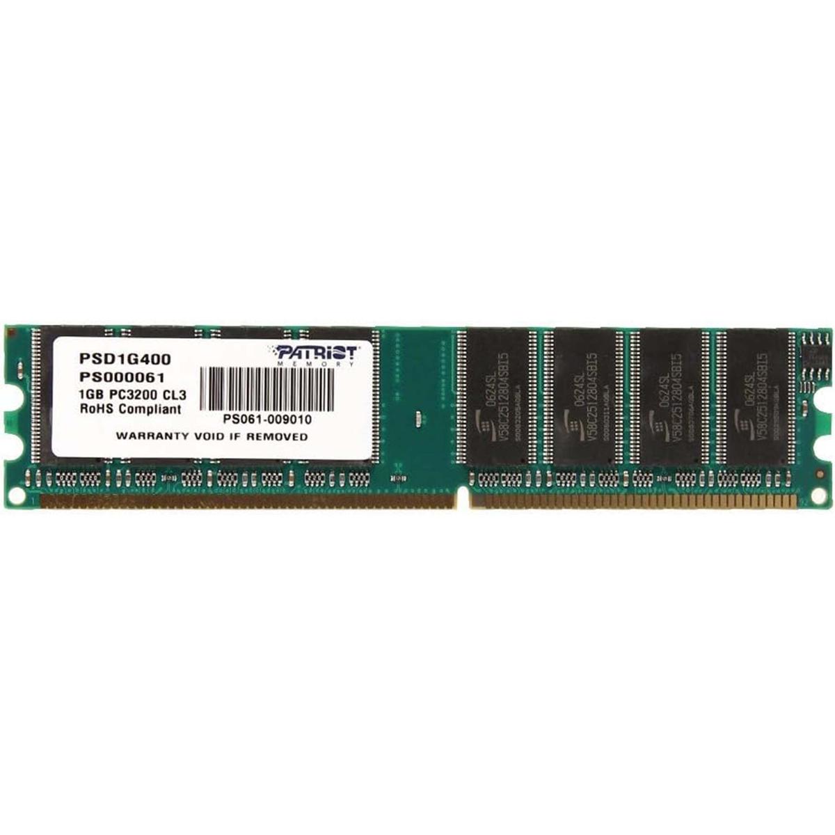 Patriot DDR1 1GB 400MHZ PC3200 RAM Memory Module DDR Dimm Desktop PC Computer