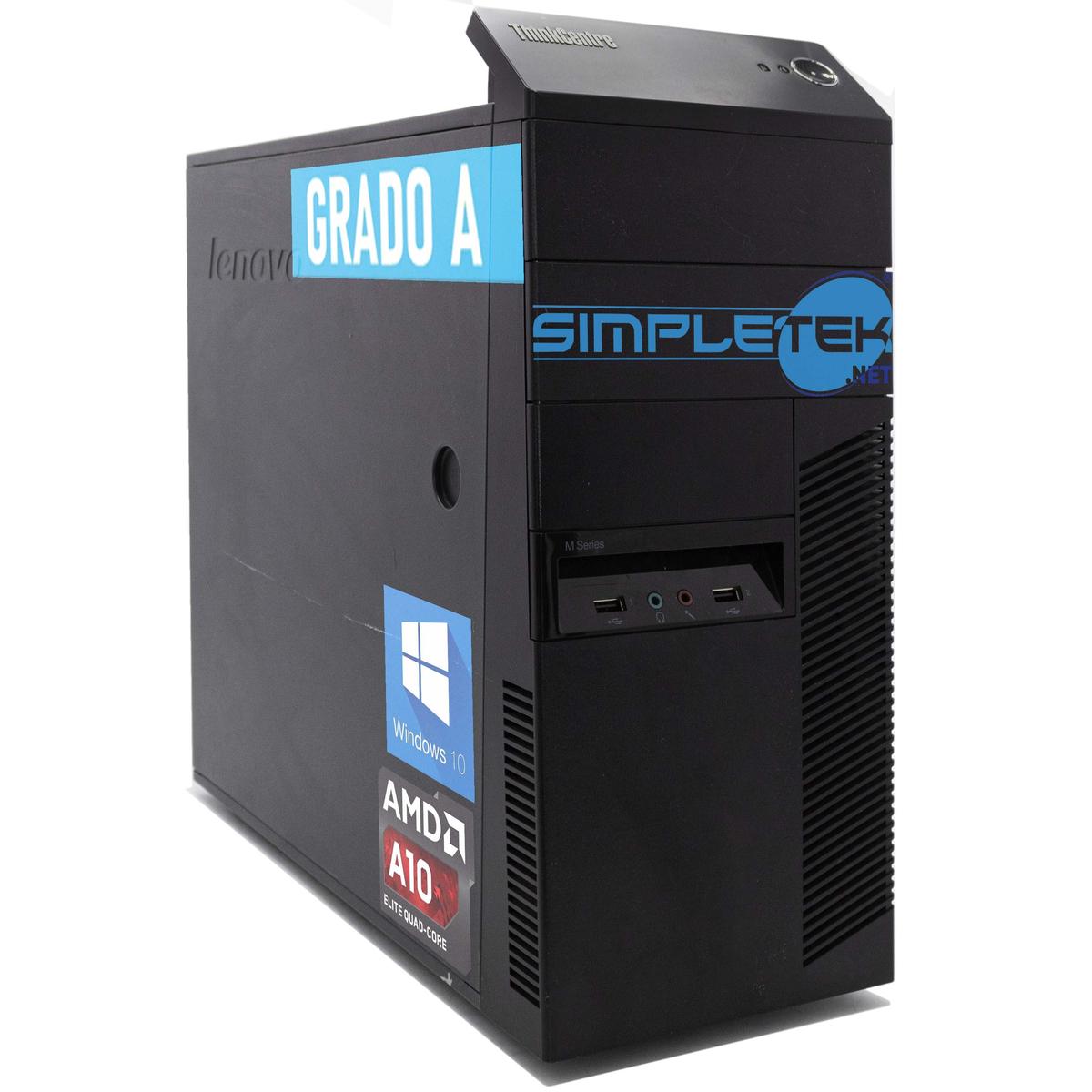 LENOVO M78 AMD A10 3.70GHZ RS232 8GB 240GB WINDOWS 10 PC DESKTOP FISSO TOWER - Imagen 1 de 5