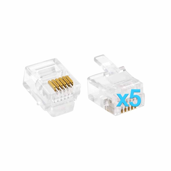 PLUG DI RICAMBIO CAVO ADATTATORE RJ-12 RJ12 SPINA 6 PIN POLI