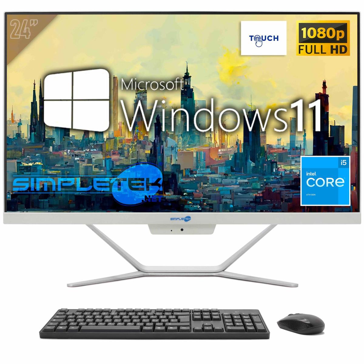 Aio All IN One i5 24 " Full HD Windows 11 16GB 480GB PC Computer Touchscreen
