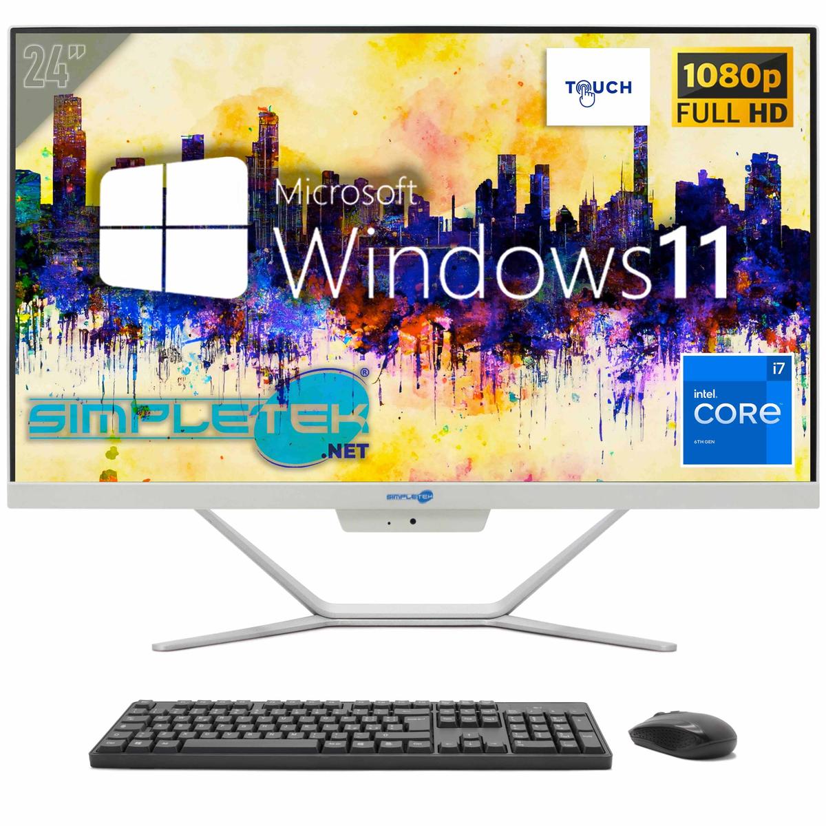 Aio All In One Touch Screen I7 24" Full Hd Windows 11 64gb 4tb Pc Computer_ - Foto 1 di 8