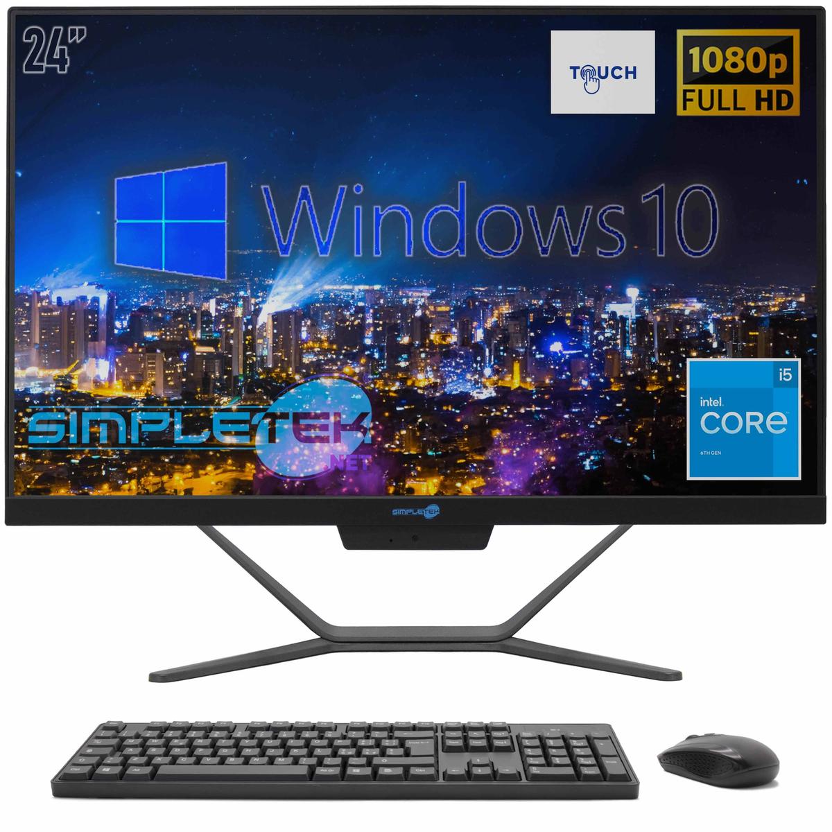Aio All IN One Touch Screen i5 24 " Windows 10 8GB 120GB Full HD PC Computer - Picture 1 of 9