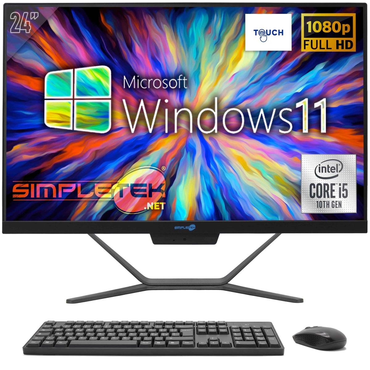 Aio Tout en Un Écran Tactile i5 10 Gen 24 " Full HD Windows 11 Pro 4GB 120GB