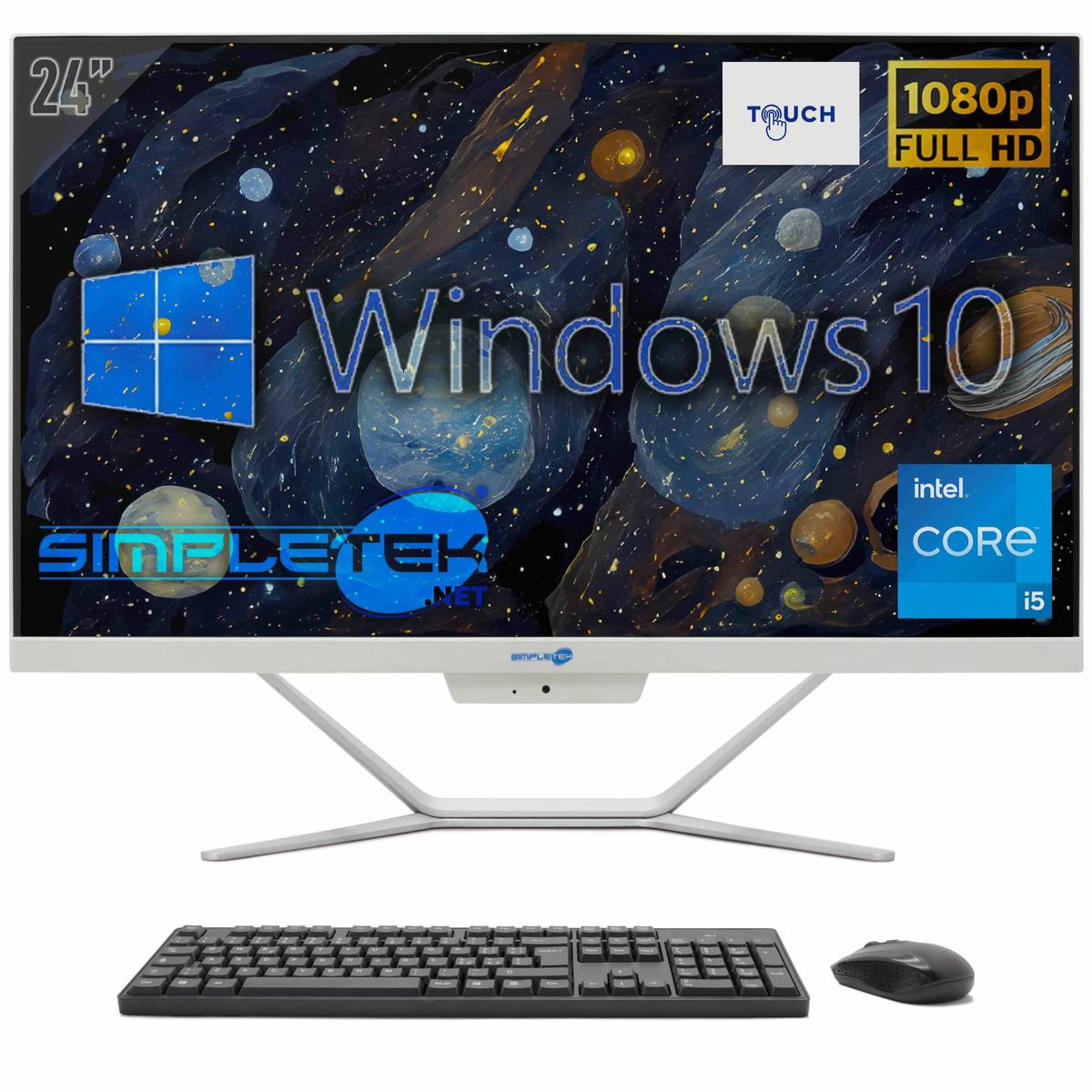 Aio All IN One Touch Screen i5 24 " Full HD Windows 10 8GB 480GB PC Touchscreens
