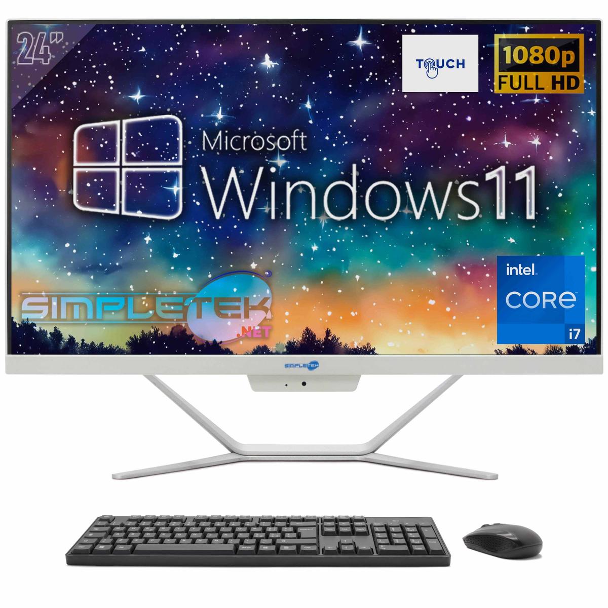 Aio All IN One Touch Screen i7 24 " Full HD Windows 11 16GB 4TB PC Touchscreens