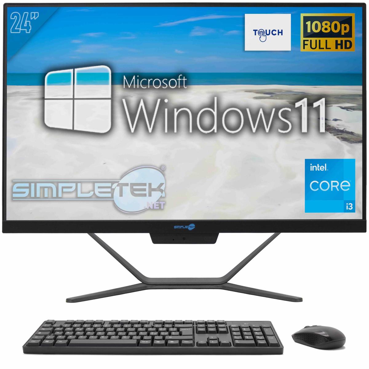 Aio All IN One Touch Screen i3 24 " Full HD Windows 11 16GB 960GB PC
