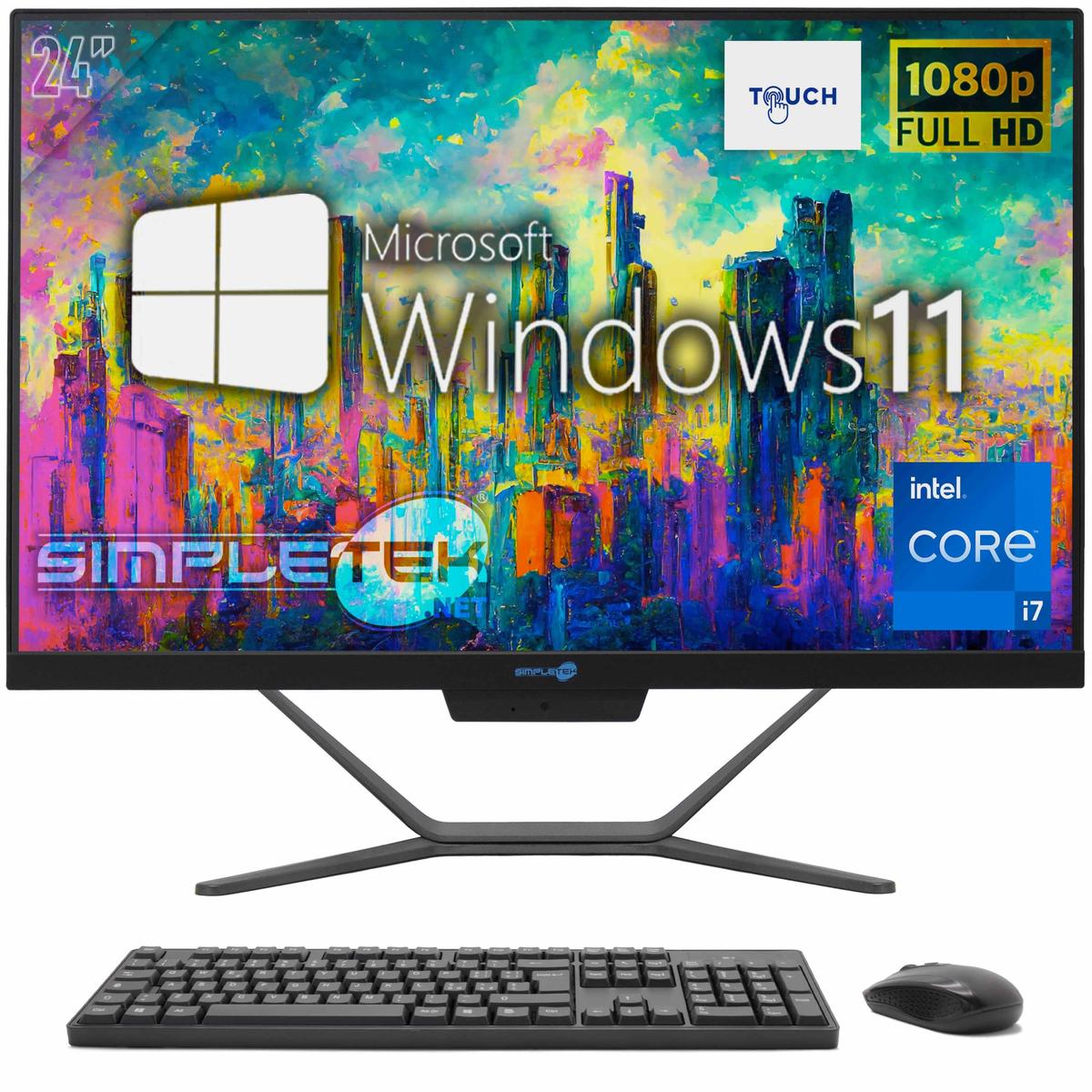 Aio Tout en Un Écran Tactile i7 24 " Full HD Windows 11 8GB 240GB PC Ecran