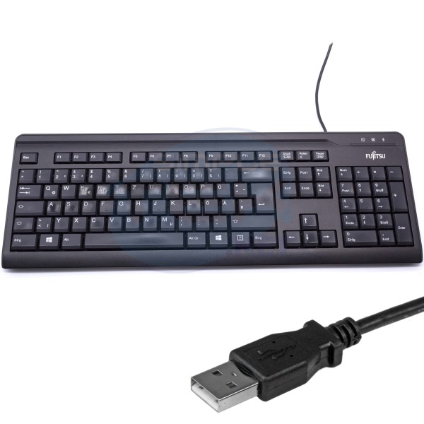 FUJITSU KB410 TASTIERA CABLATA USB TEDESCO LAYOUT QWERTZ DE COMPUTER FISSO