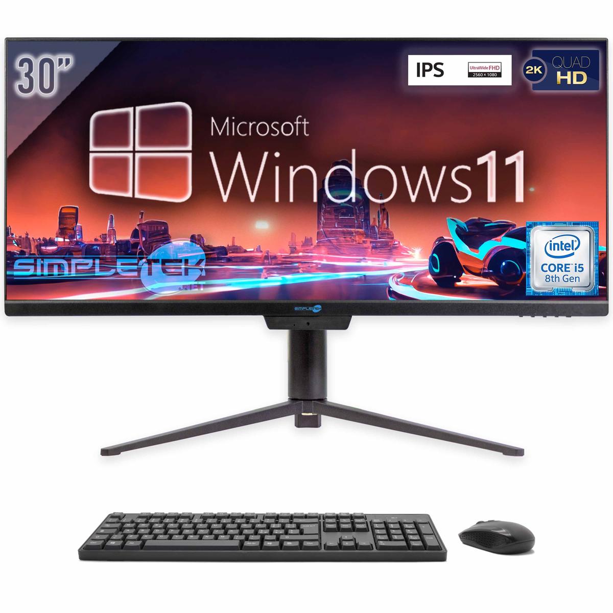 Aio All IN One i5 21:9 Ultrawide 30 " Windows 11 4GB 240GB 2K IPS Wifi 6 PC BT (