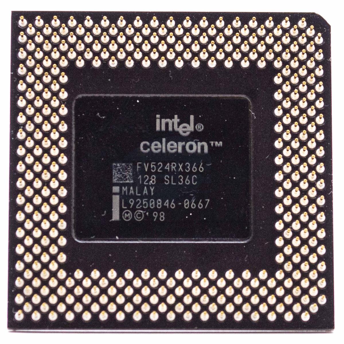 Intel Celeron 366MHZ Pc Cpu Pga370 Sl36C 128Kb Cache Vintage Rare Processor - Picture 1 of 3