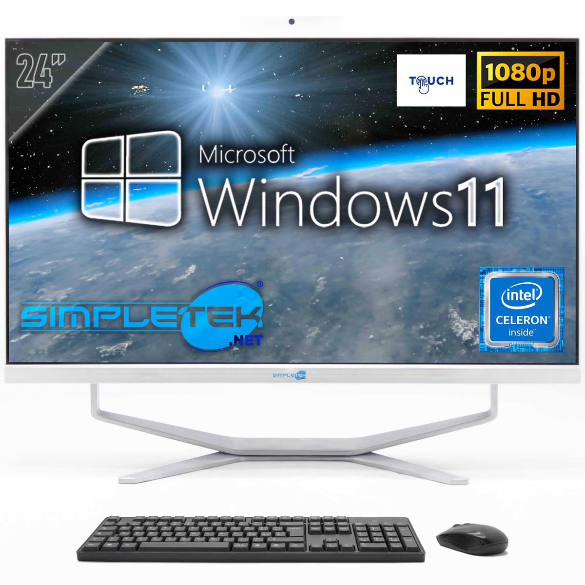 Pc All In One Aio 24" Windows 11 8 Go 120 Go Écran Tactile G1820T Fixe Webcam 2K
