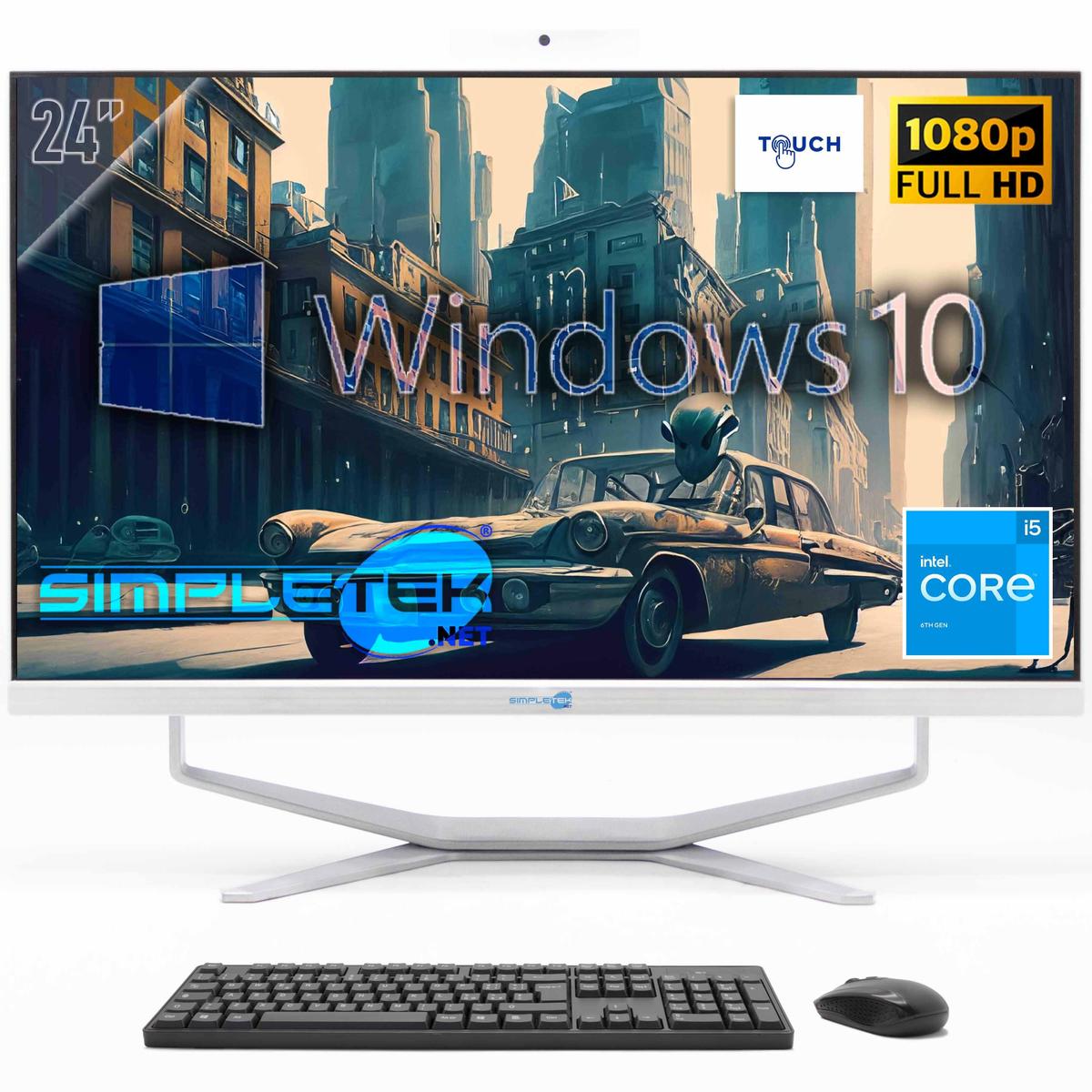 All In One Aio 24" Fhd Touchscreen I5 6Th Gen Win10 16Gb 480Gb Fisso Webcam 2K