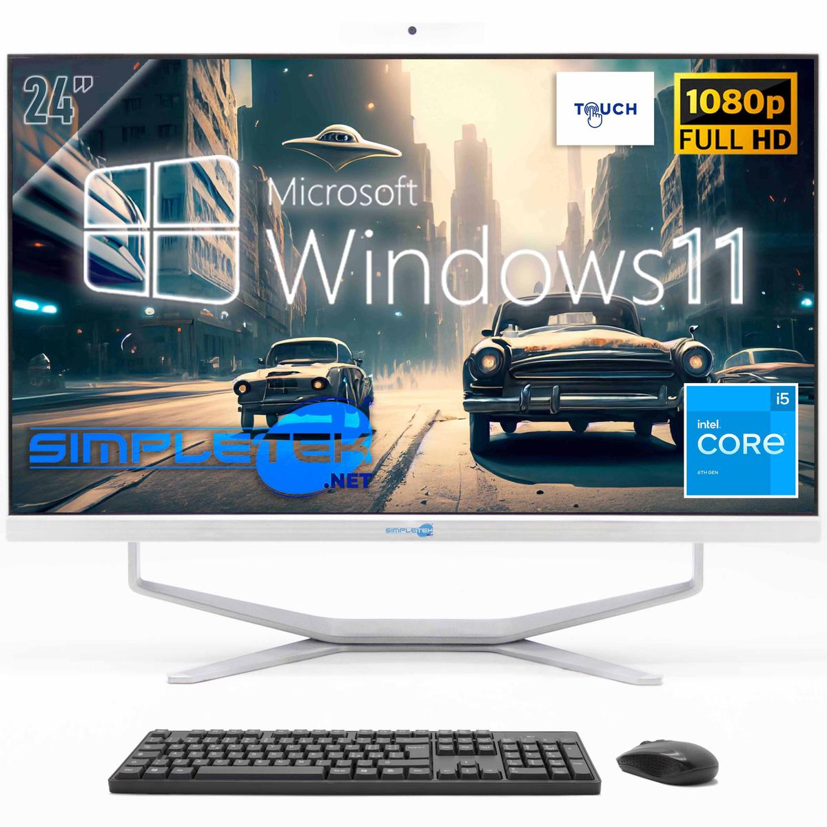 All In One AIO 24" FHD Touchscreen I5 6Th Gen Win11 16GB 960GB Fixed Webcam 2K