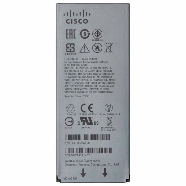 BATTERIA ORIGINALE CISCO 8821 CP-8821 CORDLESS IP VOIP TELEFONO WIRELESS