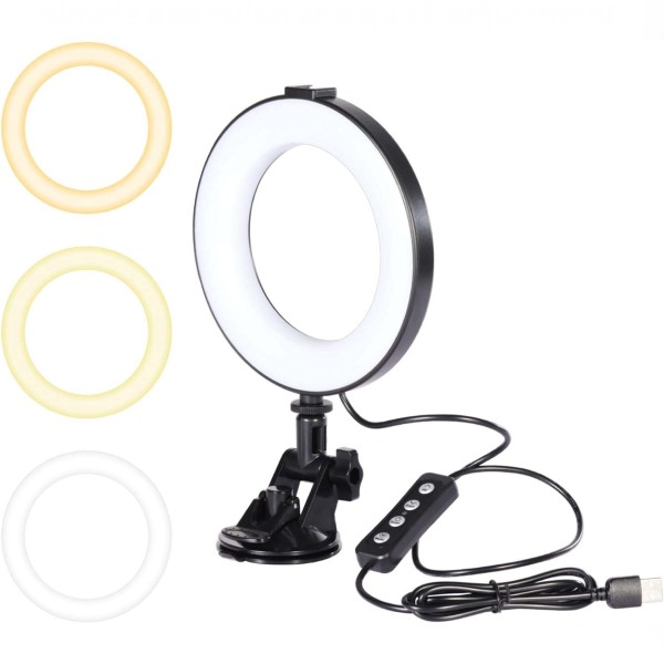 LUCE LAMPADA AD ANELLO LED RGB DIMMERABILE SELFIE WEBCAM YOUTUBE FOTOGRAFIA