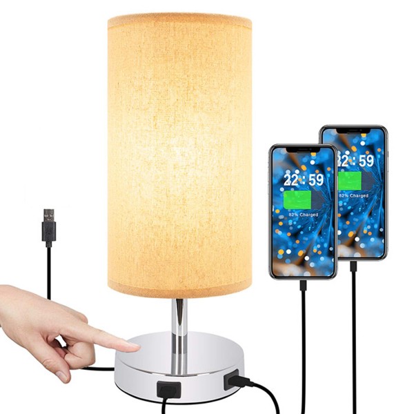 LAMPADA DA COMODINO CON CARICATORE WIRELESS LED DIMMERABILE TOUCH CONTROLLO 10W