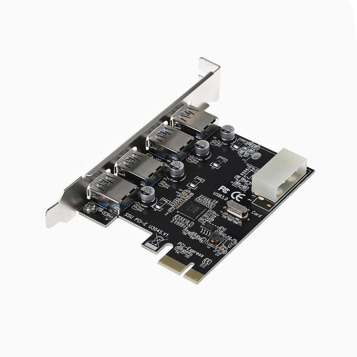 Pci-E Pcie To 4 Ports USB 3.0 Hub Pci-Express Card Expansion Port Adapter