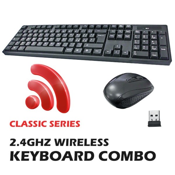 KIT COMPLETO MOUSE + TASTIERA WIFI WIRELESS LAYOUT ITA 2,4GHZ COMBO ERGONOMICO