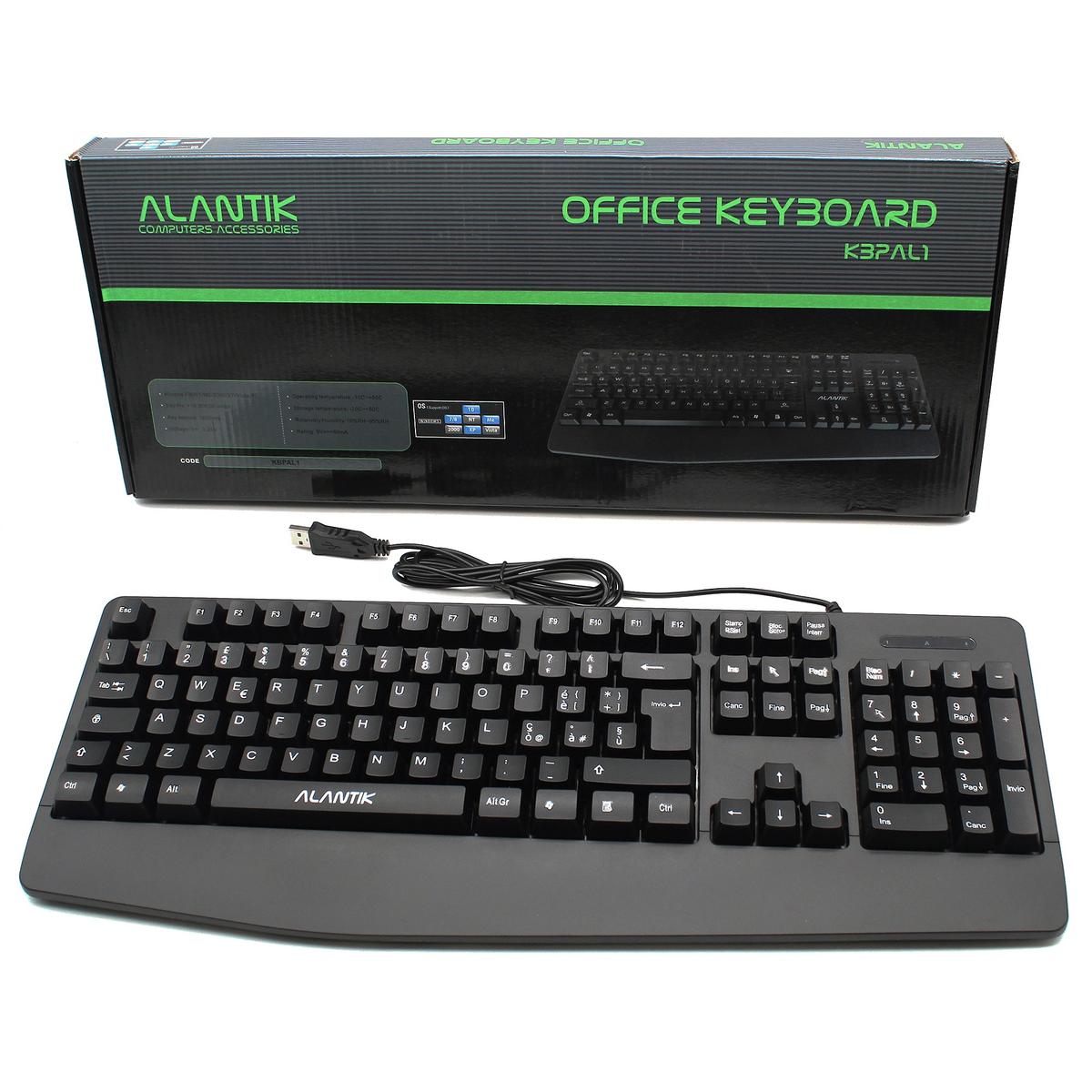 Keyboard Wired USB With Cable Desk With Palmrest Office Budget - Picture 4 of 4