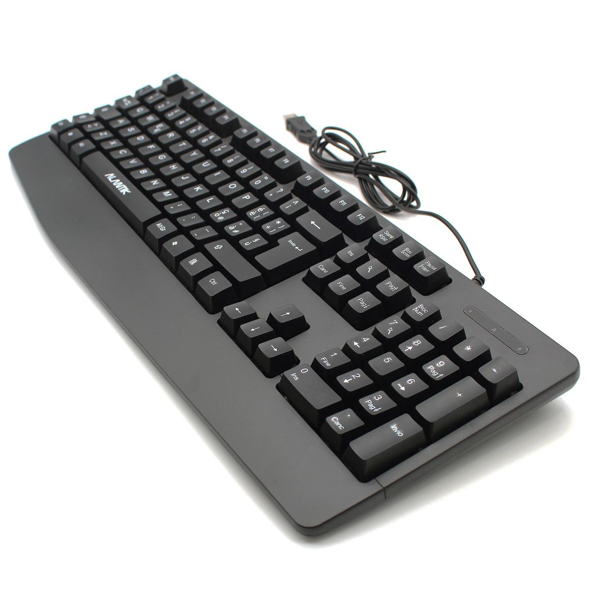 Keyboard Wired USB With Cable Desk With Palmrest Office Budget - Picture 2 of 4
