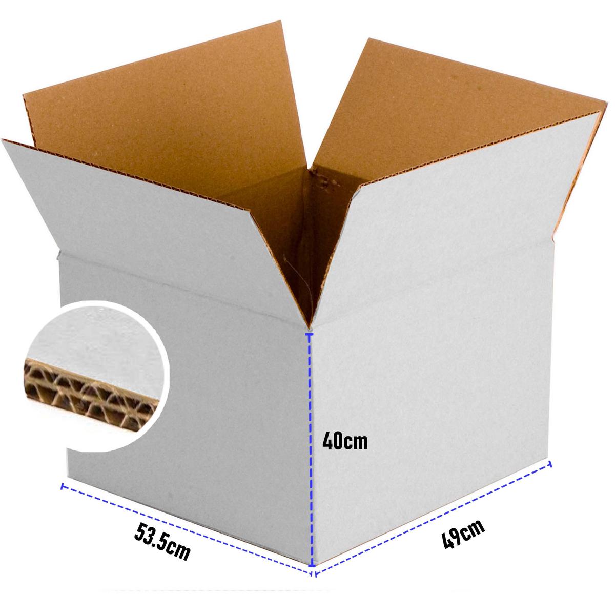 Box Carton White Reinforced A Double Wave 535 X 490 X 400 MM _ - Picture 2 of 6