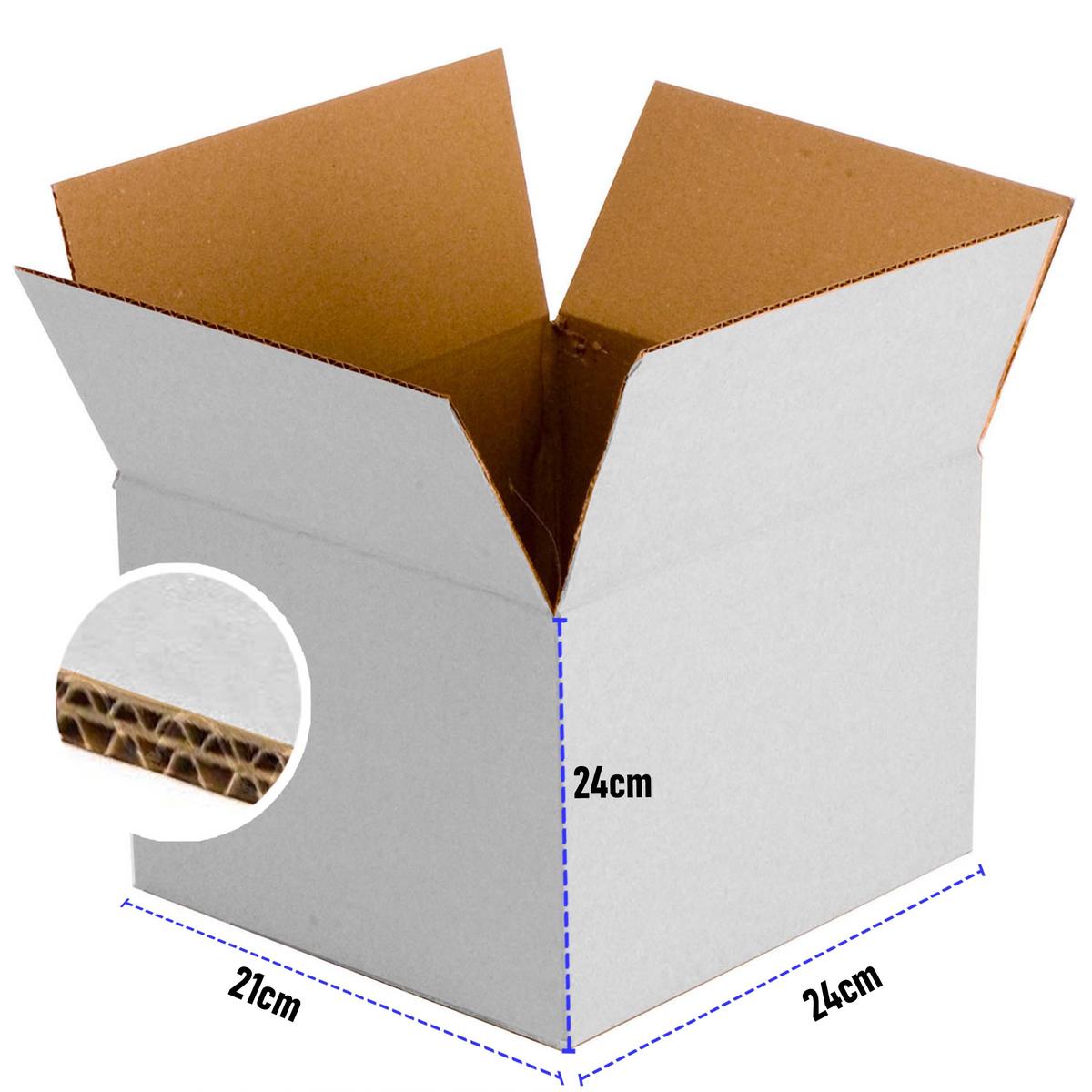 Reinforced White Cardboard Box Double Wave 240x210x240 - Picture 2 of 2
