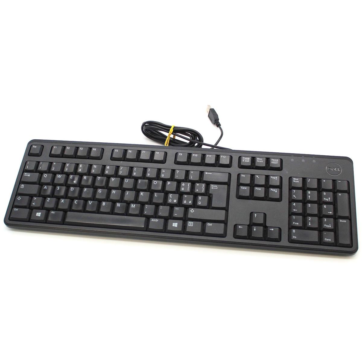 Keyboard USB With Cable Dell Italian 0DJ507 KB212-B KB4021 Computer) Notebook