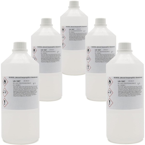 5x 1lt alcool isopropilico isopropanolo detergente pulizia