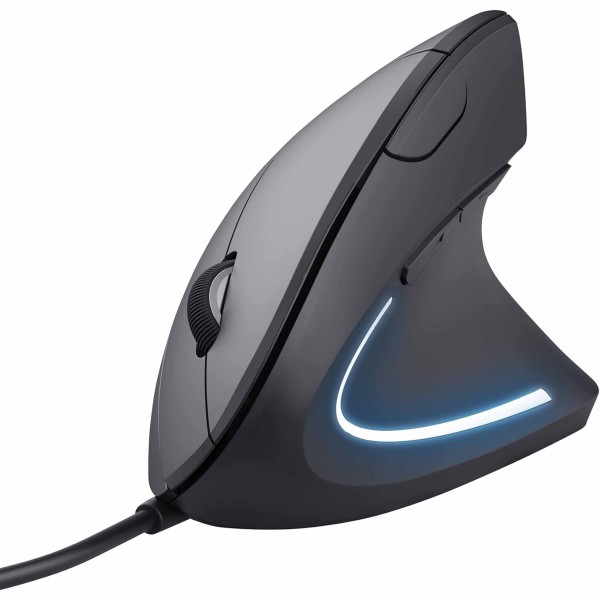 MOUSE VERTICALE TRUST USB CABLATO RGB LED ERGONOMICO 1000/1600DPI ANTI FATICA