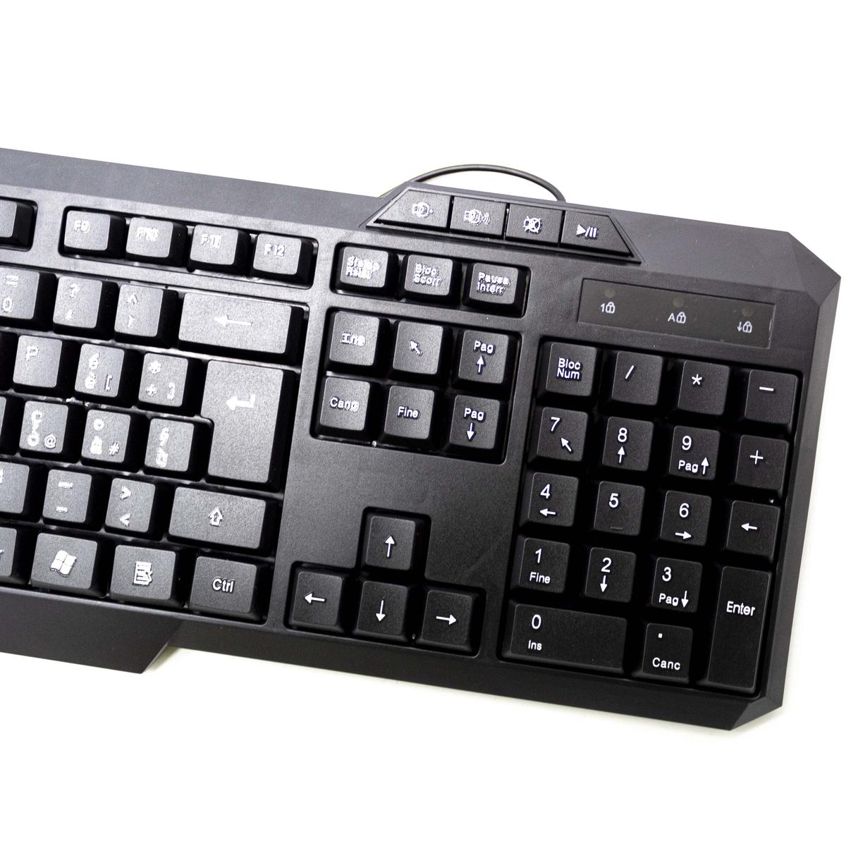 Teclado Usb Multimedia Con Cable Diseño Italiano Ergonómico Impermeable - Imagen 3 de 5