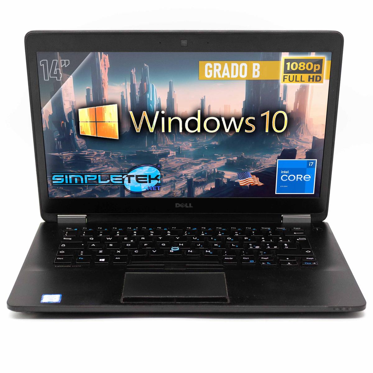 Dell E7470 i7 14 " Windows 10 Pro Ordinateur Portable 4GB 240GB Layout USA Jeu