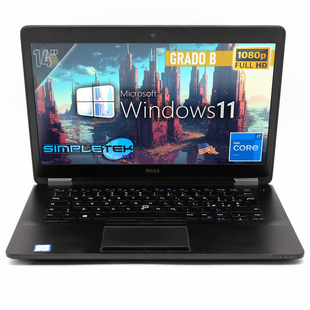 Dell E7470 i7 14 " Windows 11 Pro Computer Portable 4GB 120GB Layout USA PC