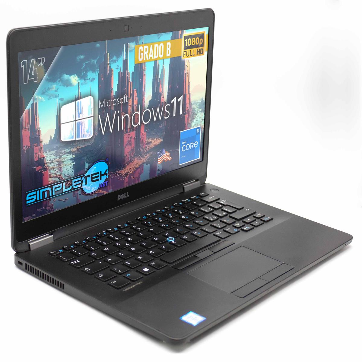 Dell E7470 i7 14 " Windows 11 Pro Computer Portable 4GB 120GB Layout USA PC - Picture 2 of 8