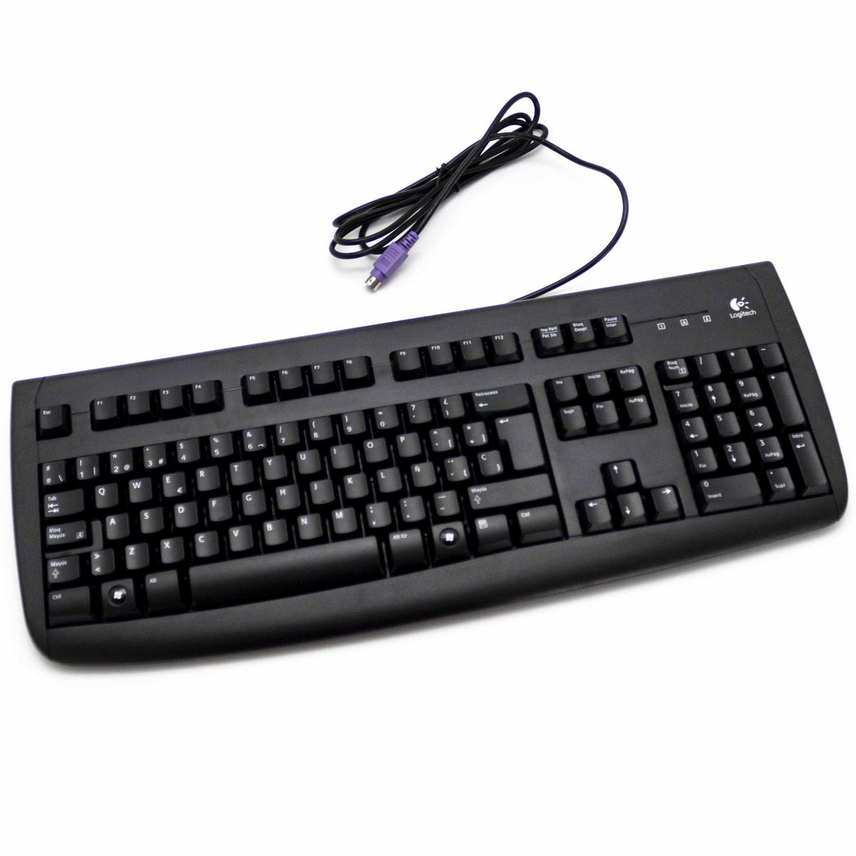 Logitech Deluxe 250 Keyboard Ps2 Ps/2 Layout Spanish Es Wired With Wire _ - Picture 2 of 3