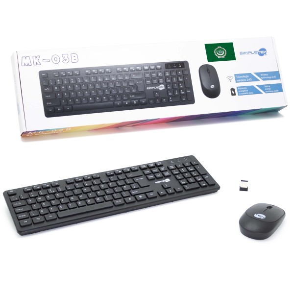 KIT MOUSE E TASTIERA WIRELESS ARABA QWERTY NERA KIT SET M&K ARABO ARABIC