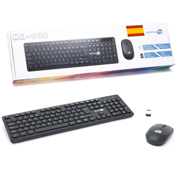 KIT MOUSE E TASTIERA WIRELESS SPAGNOLO ES QWERTY BIANCA KIT SET M&K SPAGNOLA