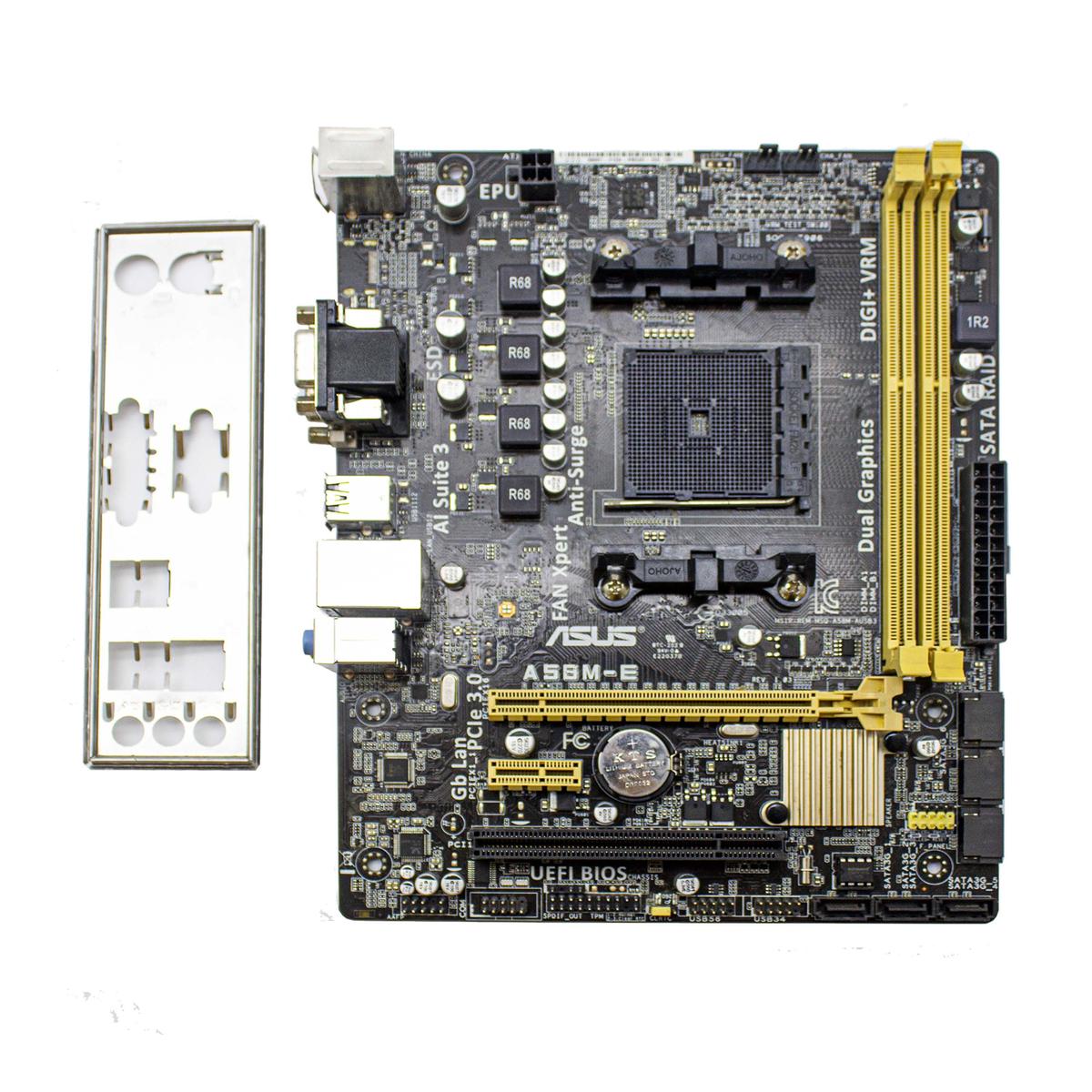 Motherboard Asus A58M-E AMD FM2 + Micro-Atx Matx 2 X DDR3 VGA DVI - Picture 1 of 4