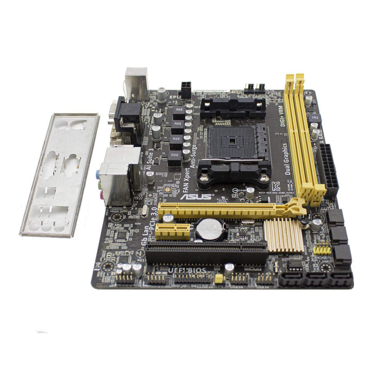 Motherboard Asus A58M-E AMD FM2 + Micro-Atx Matx 2 X DDR3 VGA DVI - Picture 2 of 4