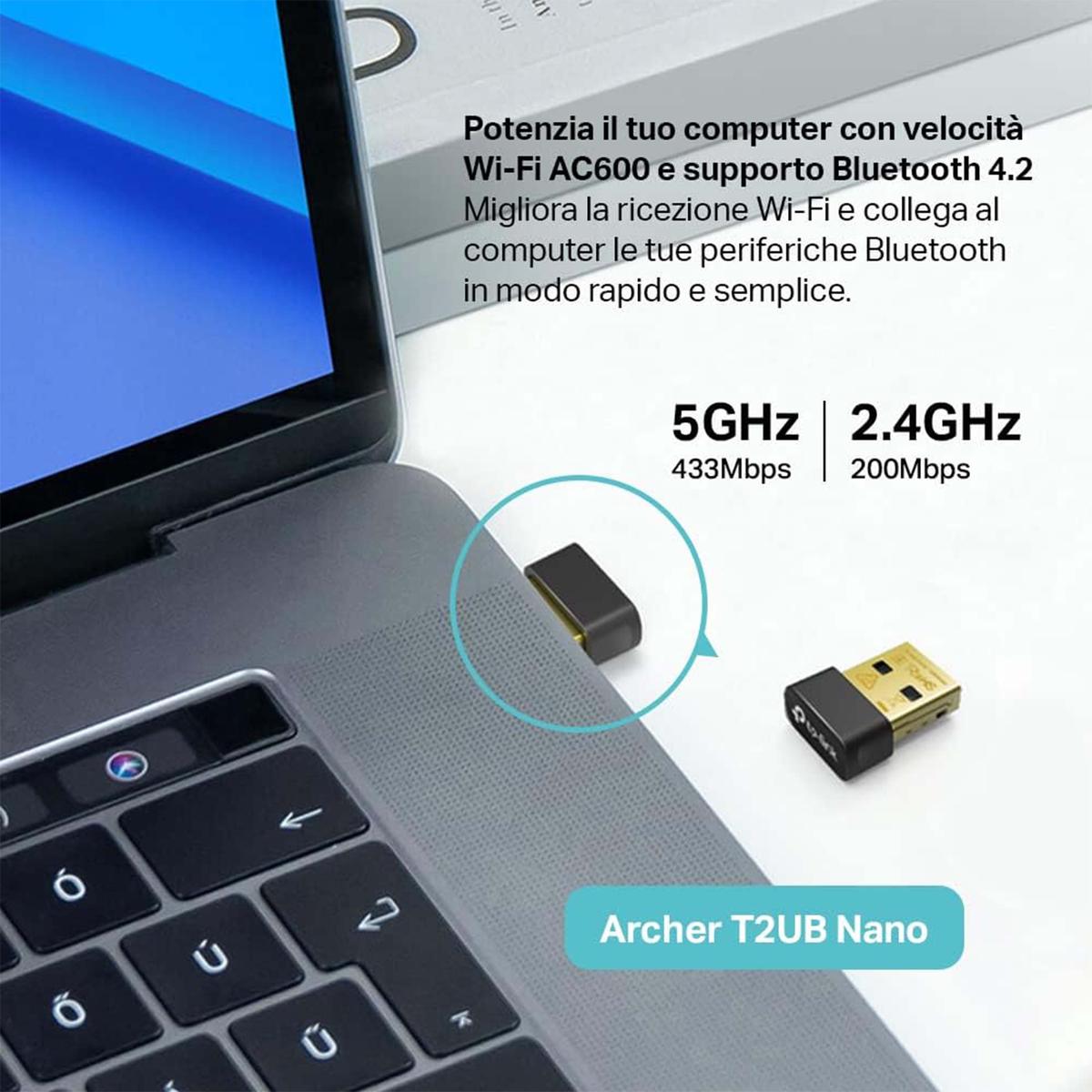 TP-LINK ARCHER T2UB Nano USB WiFi + Bluetooth Wireless Adapter - Picture 2 of 4