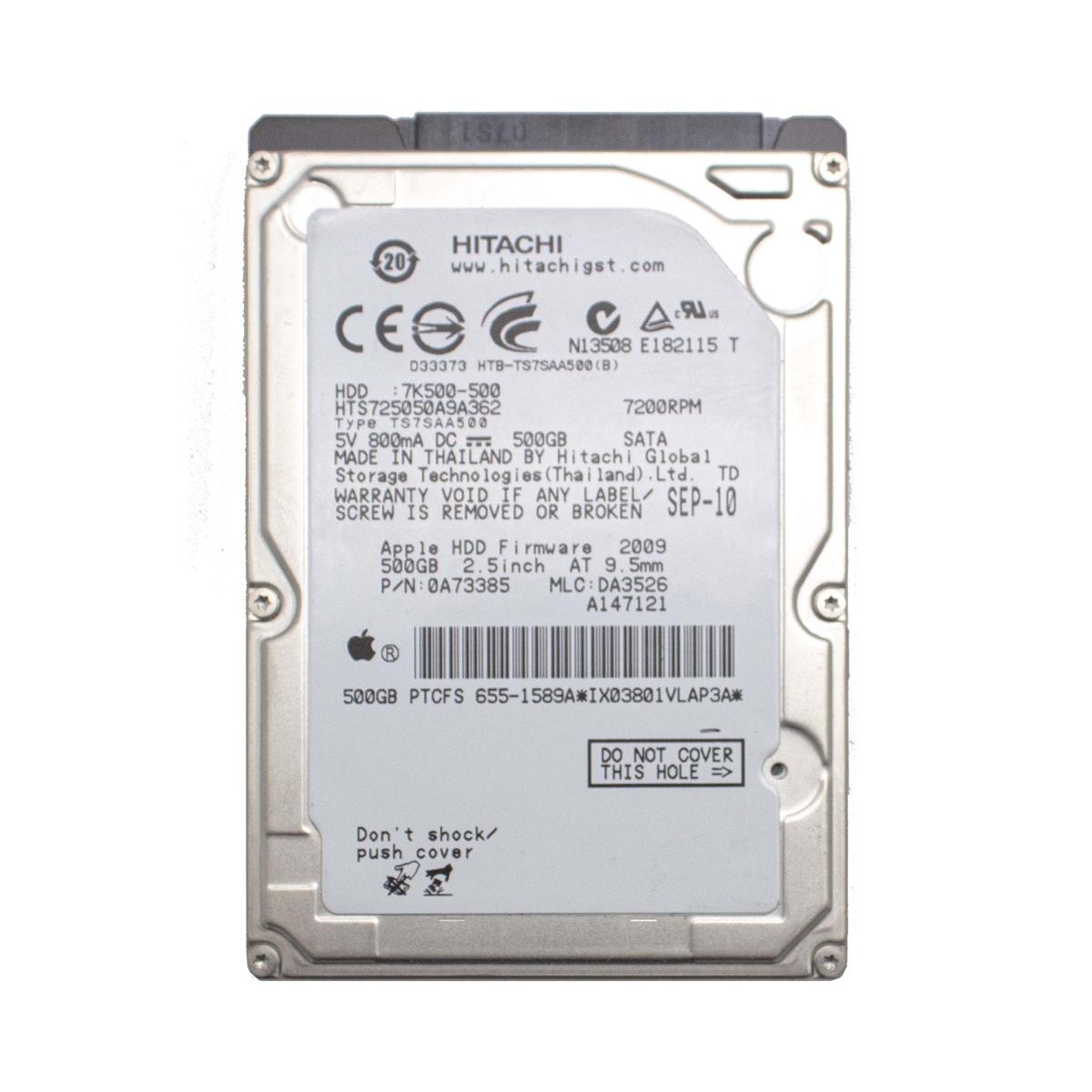 Hitachi HCC547550A9E380 Hard Disk 500GB SATA 2.5" Internal Notebook Refurbished - Picture 1 of 3