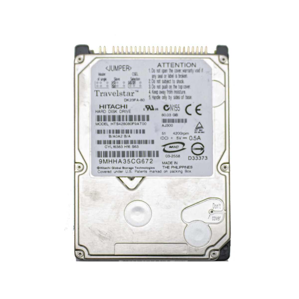 Hard Disk HDD IDE PATA 2.5" 80GB Laptop Computer EIDE No Refurbished - Picture 1 of 3