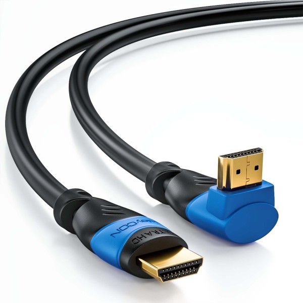 CAVO HDMI 2.0 ARC 0,5M 50CM 4K 8K FULL HD ANGOLARE BIANCO AD ANGOLO ETHERNET